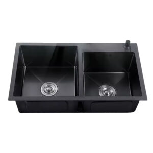 handmade double sink kitchen cabinet